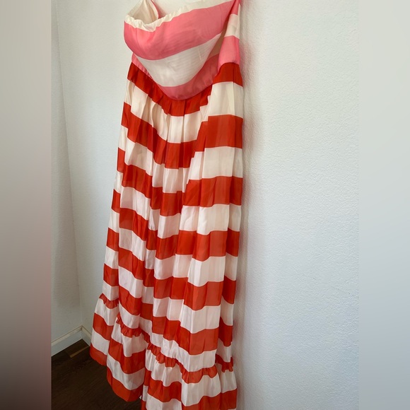 Mac Duggal Orange and White Strapless Sundress NWT - Picture 6 of 11